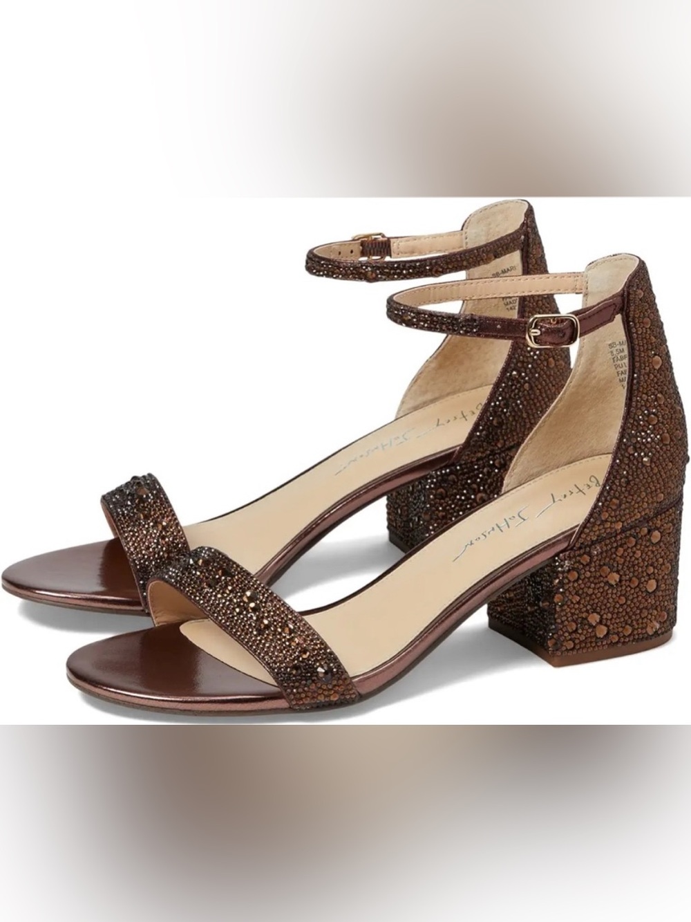 New Betsey Johnson Mari Heeled Sandal in Brown Size 6.5